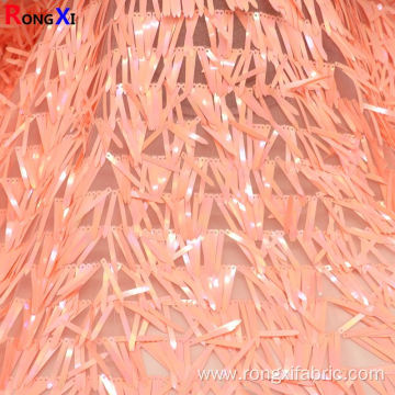 4.5mm*4cm Hot Selling Sequin Fabric With Fringe